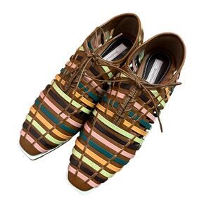 NEW Zimmermann Woven Lace Up Derby Flats